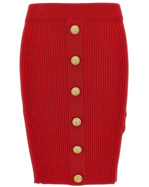 Balmain Knie Lengte Mini Rok - Rood