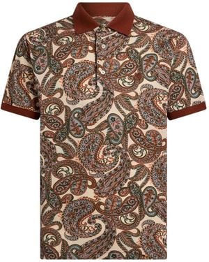 Etro Paisley Print Polo - Braun