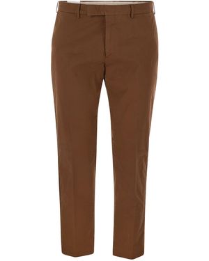 PT Torino Rebel Stretch Cotton Trousers - Brown