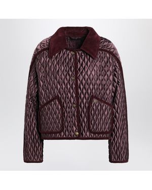 Burberry Mahogany Floriston Cropped Quilted Nylon Jacket - Purple