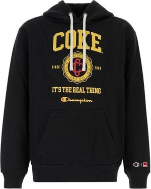 Champion Long Sleeves Printed Hoodie - Black