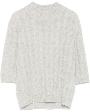 Brunello Cucinelli Wollgestricke Pullover - Weiß