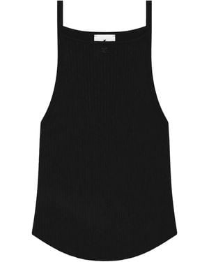 Courreges Circle Rib Knit Top - Black