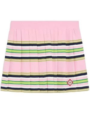 CASABLANCA Pleated Mini Skirt With Striped Pattern - Multicolour