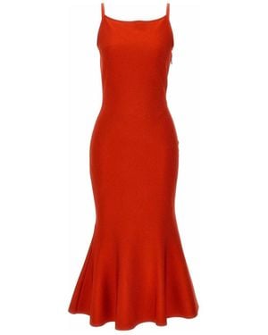 McQueen Flared Knit Dress - Rot