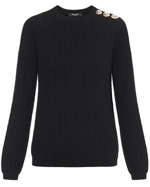 Balmain Pullover mit Knopfdetails - Schwarz