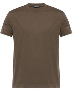 Tom Ford Cotton Blend T Shirt - Brown