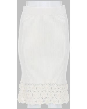 Ganni Mini Organic Cotton Blend Skirt For - White