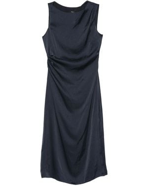 Theory Schouder Drape Crush Jurk - Blauw