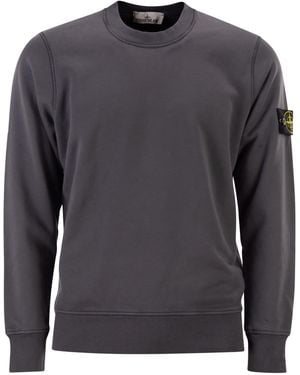 Stone Island Sweatshirt mit normaler Passform, Rundhalsausschnitt und Raglanärmeln - Grau