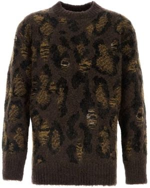 Junya Watanabe Embroidered Wool Blend Jumper - Black