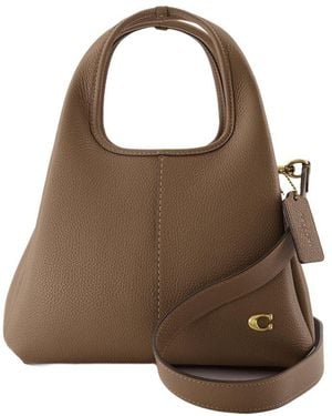 COACH Lana 23 Schoudertas Leather Dark Stone - Bruin