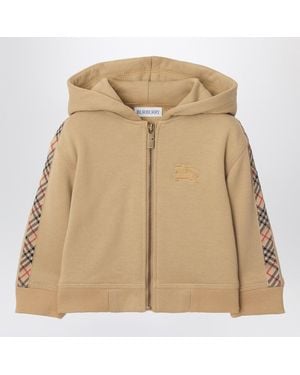 Burberry Cotton Terry Zip Sweatshirt - Natural