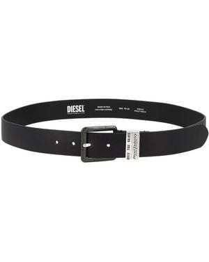 DIESEL Logo Buckle Belt - Black