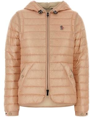 Moncler Salmon Nylon Karuras Down Jacket - Natural