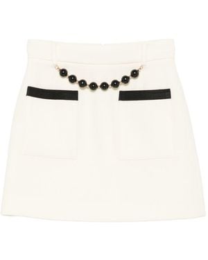 ALESSANDRO ENRIQUEZ Wool Mini Skirt - Natural