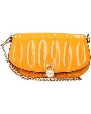 Michael Kors Mila Patent Leather Crossbody Bag - Orange