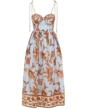 Zimmermann Aster Corset Midi Dress - White