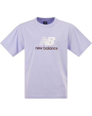 New Balance Cotton T Shirt With Logo - Purple