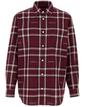 Gucci Checked Cotton Shirt - Red