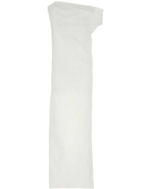 ARMARIUM Stretch Poplin Tiche One Shoulder Dress - White