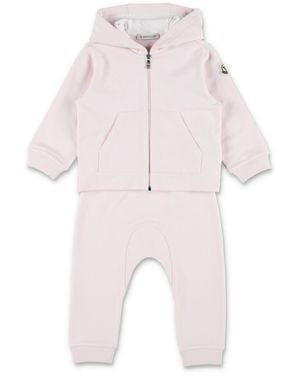 Moncler Mini Fleece Jogging Set For Little Boys - Pink