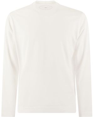 Fedeli Met Lange Mouwen Katoenen T -shirt - Wit