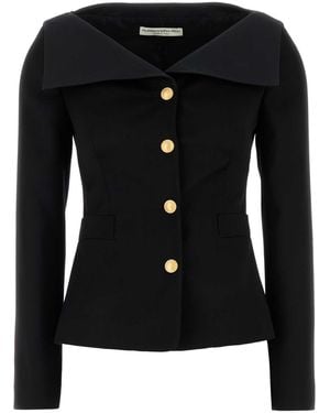 Alessandra Rich Logo Down Vest - Black