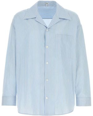Loewe Embroidered Poplin Shirt - Blue
