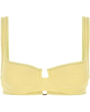 Reina Olga Pastel Stretch Nylon Brigitte Bikini Top - Yellow