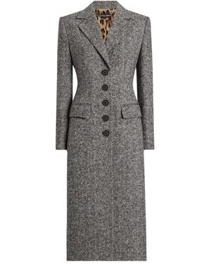 Dolce & Gabbana Jas Met Visgraatpatroon Met Knopen - Grijs
