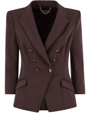 Elisabetta Franchi Double Crepe Blazer - Brown