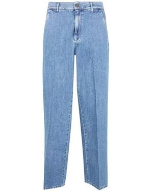 Lardini Washed Denim Trousers - Blue