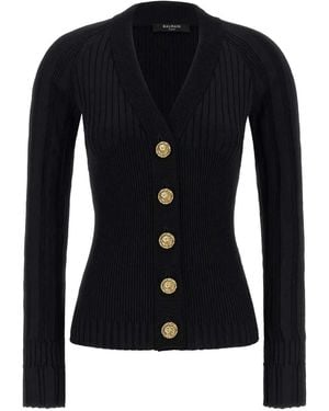Balmain Cardigan mit Knöpfen - Schwarz