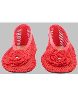 Ganni Stylish Mini Flats For - Red