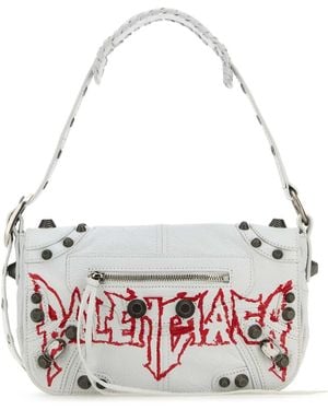 Balenciaga Le Cagole Xs Diy Metal Kuriertasche - Weiß