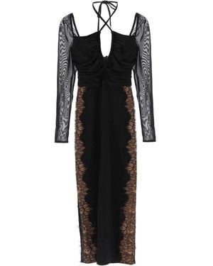 Self-Portrait Self Portrait Midi Dress With Cut-out - Black