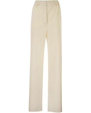 Max Mara Mxmeditto Fluid maßgeschneiderte Hose aus reiner Schurwolle - Natur
