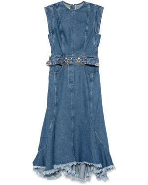 Marques'Almeida Robe En Jean À Coupe Mi-Longue - Bleu