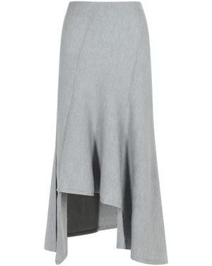 KHAITE 'Miranda' Wool Skirt - Grey