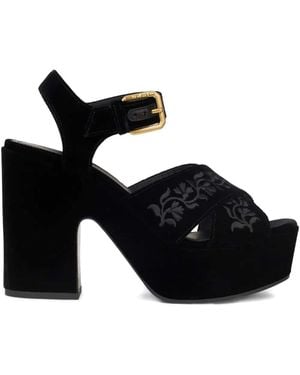 Etro 100 Mm Fluwelen Sandalen - Zwart