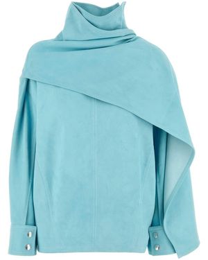 Bottega Veneta Leather Blouse - Blue