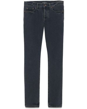 Saint Laurent Jean À Boutons À Logo - Bleu