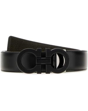 Ferragamo Solid Reversible Belt - Black