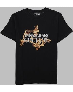 Versace Jeans Couture Baroque Logo Graphic Crewneck T-Shirt - Black