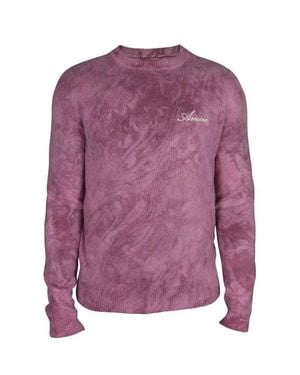 Amiri Burgundy And Tie-Dye Cashmere Jumper - Purple