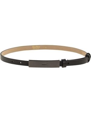 Max Mara Newplate15 Lederen Riem Met Logo -plaque - Wit