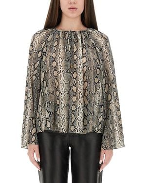 MICHAEL Michael Kors Animal Print Blouse - Gray