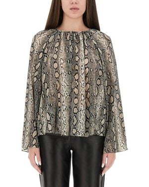 MICHAEL Michael Kors Michael Door Michael Kors Animal Print Blouse - Grijs