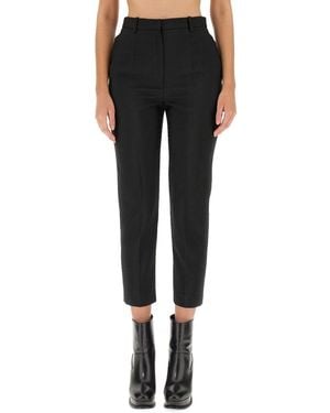 McQueen Cropped Straight Trousers - Black